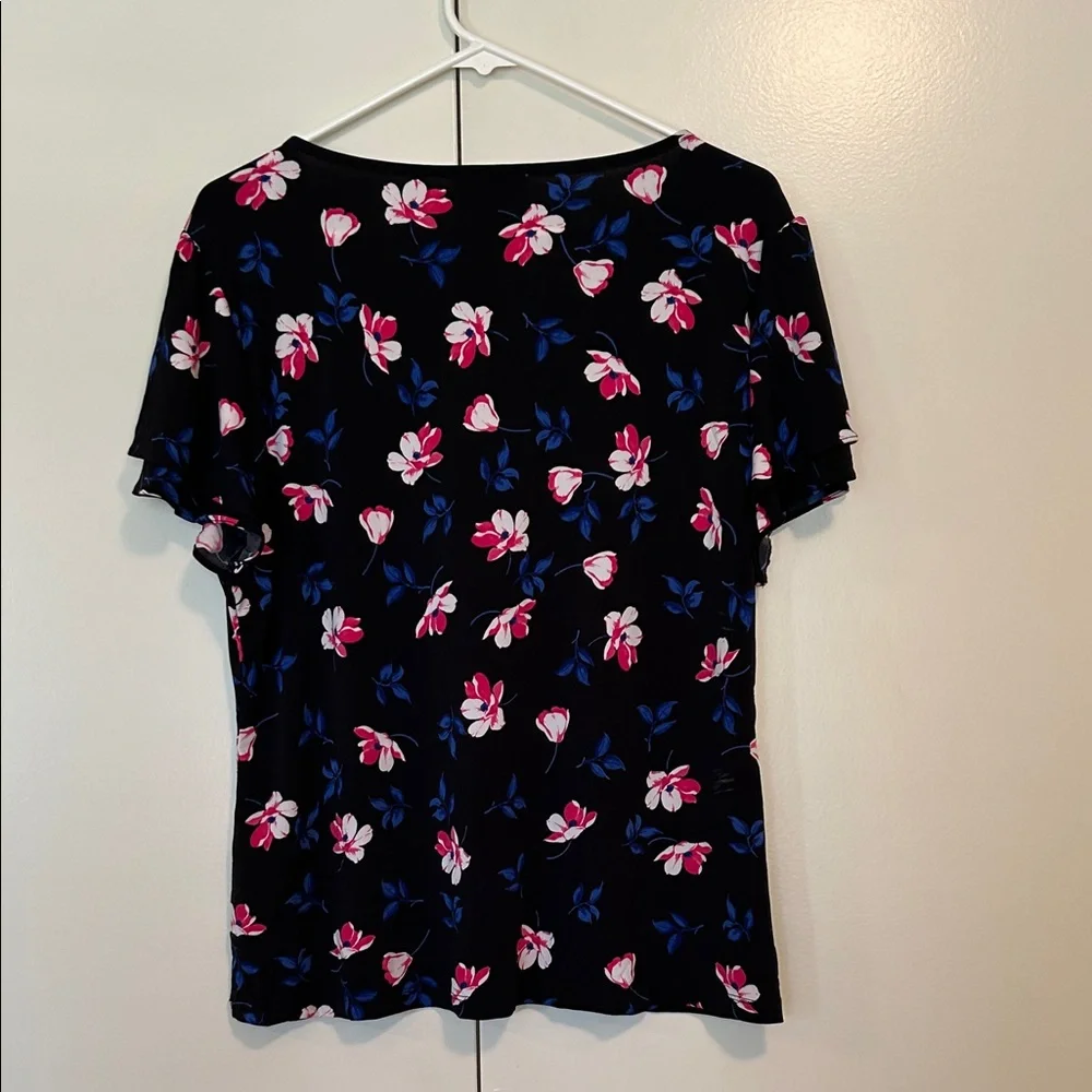 Calvin Klein Top with Pink and Blue Floral Design - Picture 5 of 9